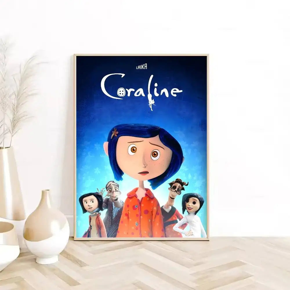 Anime Movie C-Coraline Poster HD Sticky Wall Waterproof Home Living Room Bedroom Dorm Bar Aesthetic Decoration